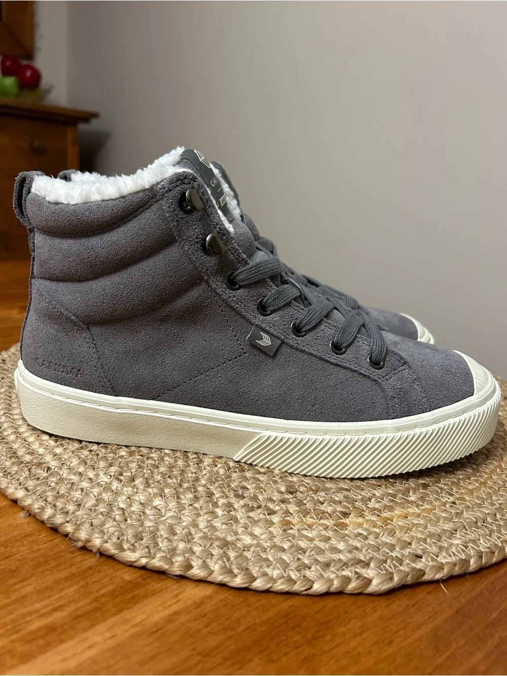 Cariuma Gray Sherpa High-Top Sneakers